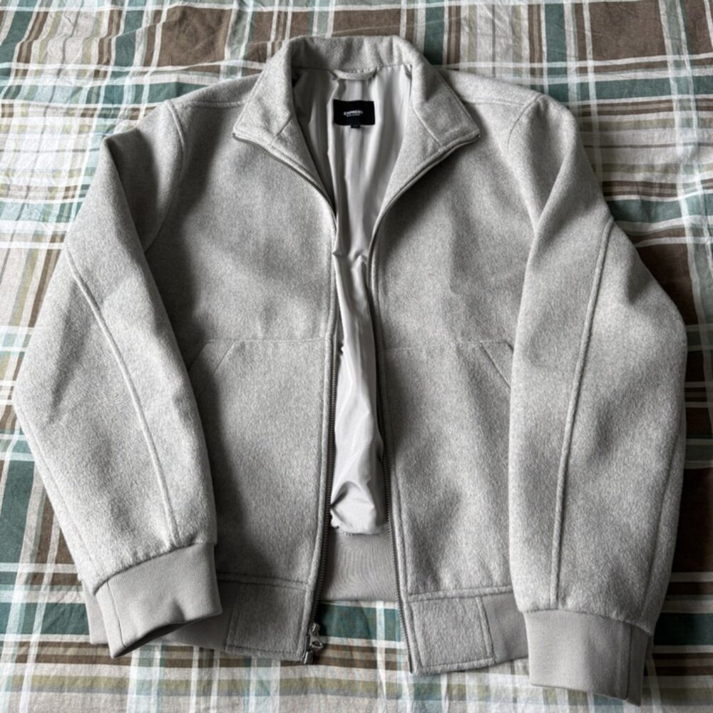 Express Men’s Wool Blend Zip Jacket-Large